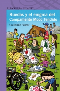 Portada del libro: Ruedas y el enigma del Campamento Moco Tendido