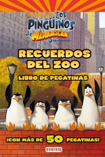 Portada del libro Los Pingüinos de Madagascar. Recuerdos del zoo. Libro de pegatinas