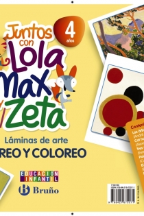 Portada del libro Juntos con Lola, Max y Zeta 4 años Láminas de arte Creo y coloreo