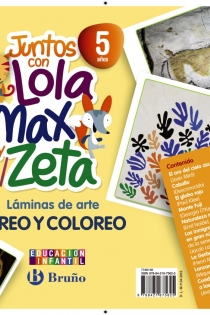 Portada del libro Juntos con Lola, Max y Zeta 5 años Láminas de arte Creo y coloreo