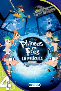 Portada del libro: Phineas y Ferb. A través de la segunda dimensión. Leo con Disney. Nivel 4