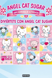 Portada del libro: Diviértete con Angel Cat Sugar. Libro borrable de actividades
