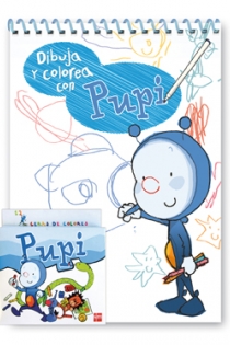 Portada del libro: Dibuja y colorea con Pupi